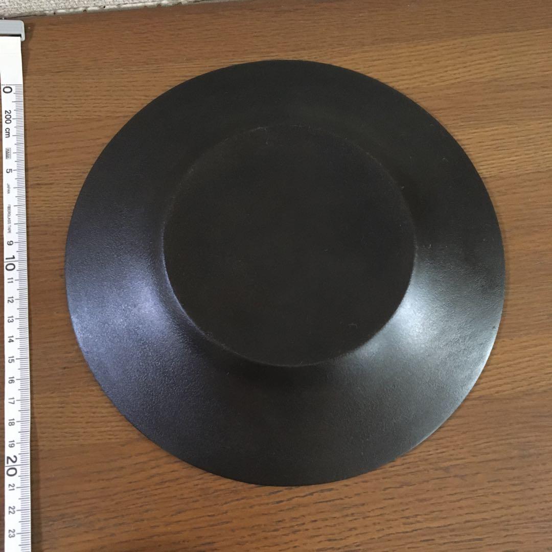 赤木明登さん黒色漆器製平皿 約22.5せンチ