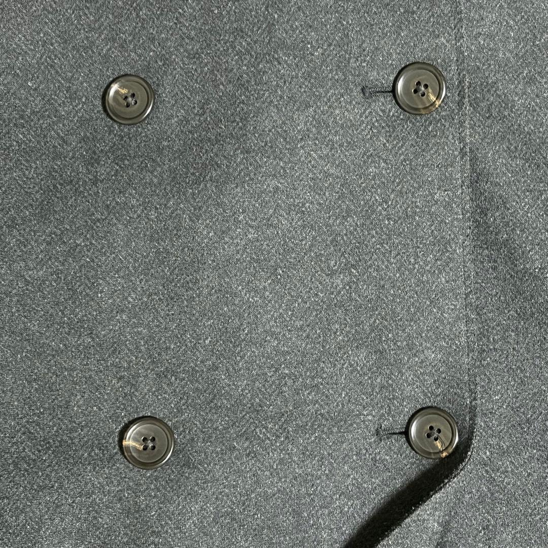 PLST プレシャスニットメルトンダブルブレストコート M ヘリンボーン