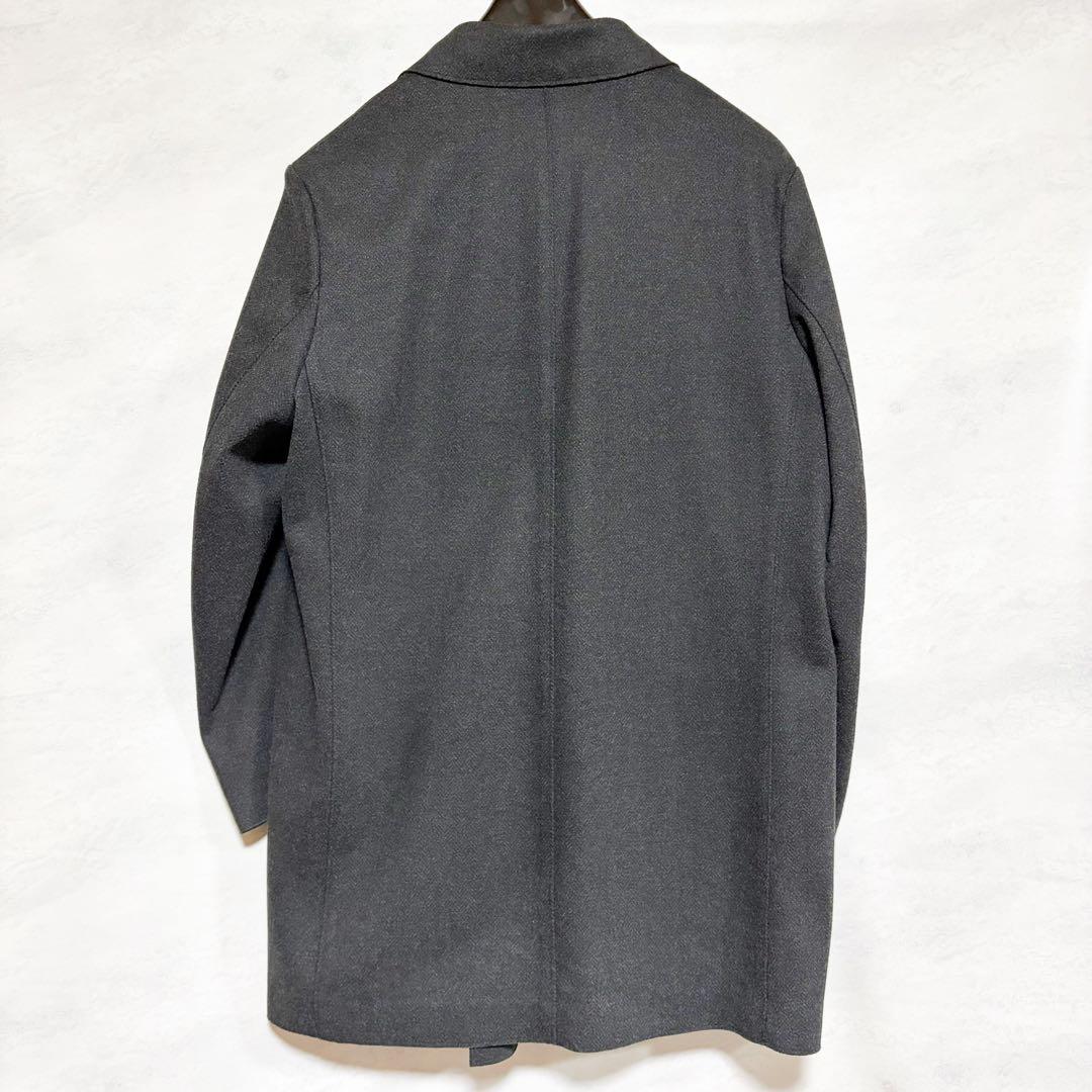 PLST プレシャスニットメルトンダブルブレストコート M ヘリンボーン