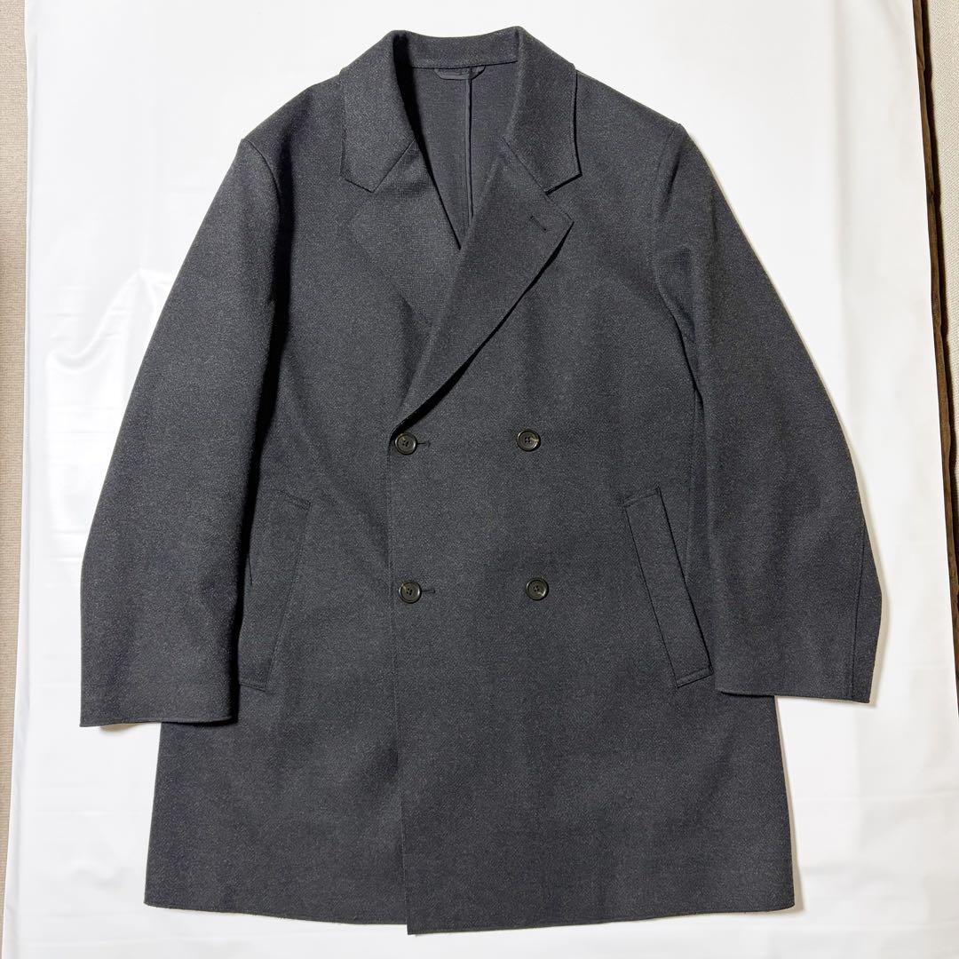 PLST プレシャスニットメルトンダブルブレストコート M ヘリンボーン