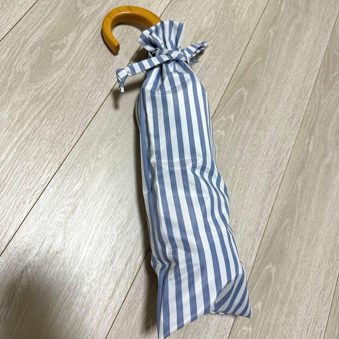 【みみとん様用】サンバリア100 ストライプ柄2段折フリル日傘