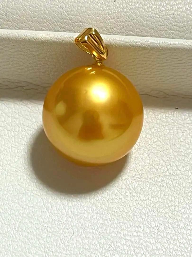 激安南洋白蝶真珠ペンダントナチュラル茶金　真珠科学研究所オーロラムーンレインボー