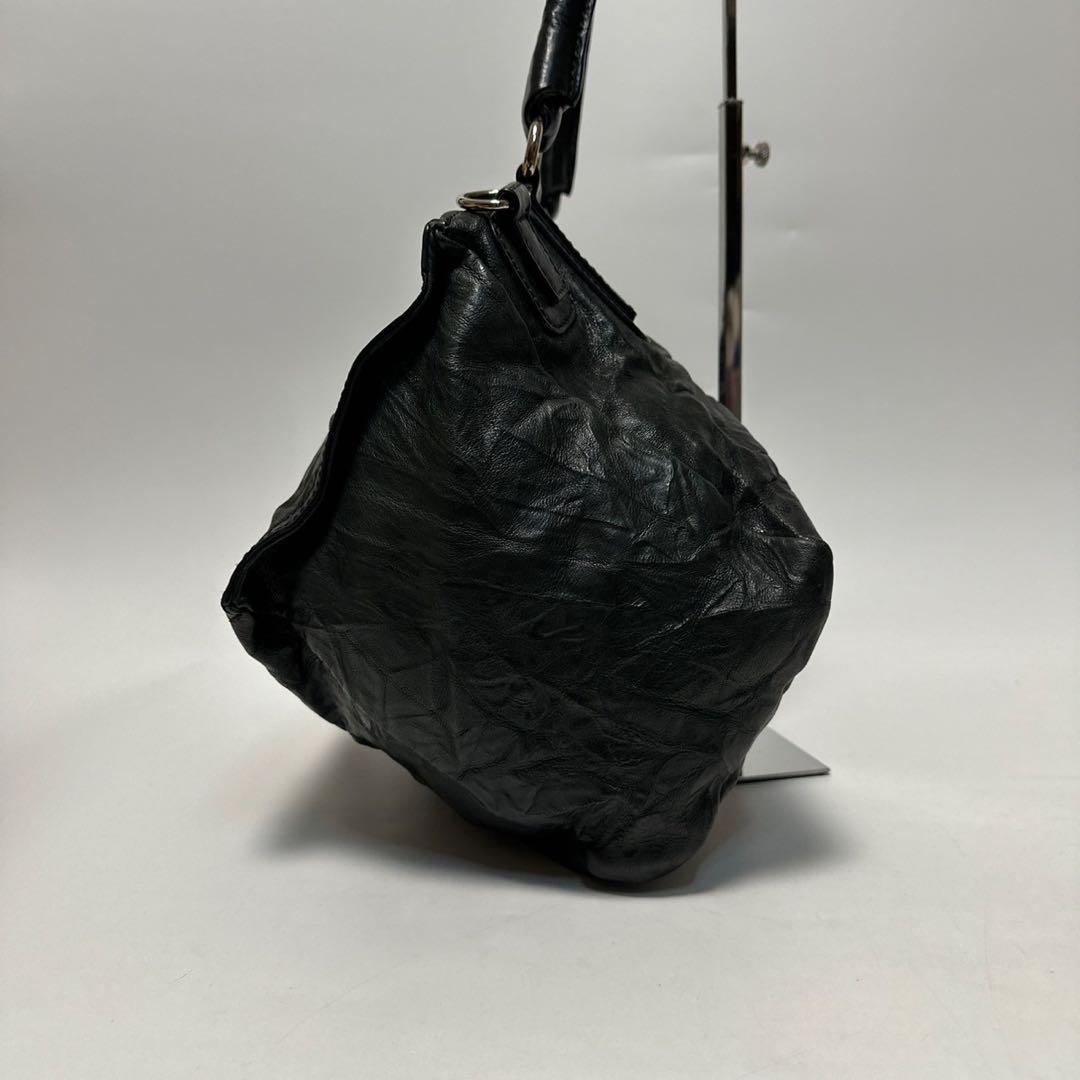 t81【極美品】保存袋付　ジバンシー　パンドラ　黒　シワ加工　2wayショルダー