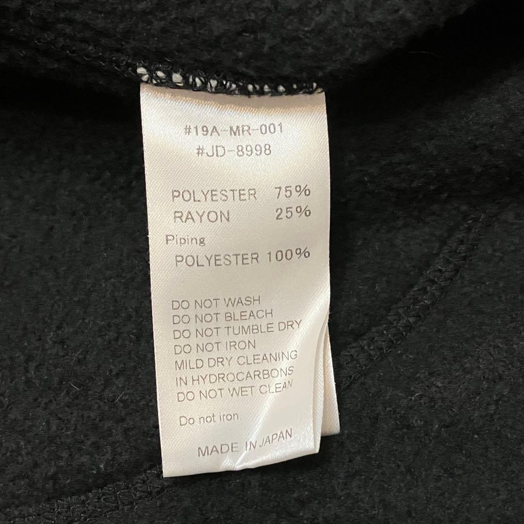 DANTON ブラック ノーカラーフリースジャケット サイズ40