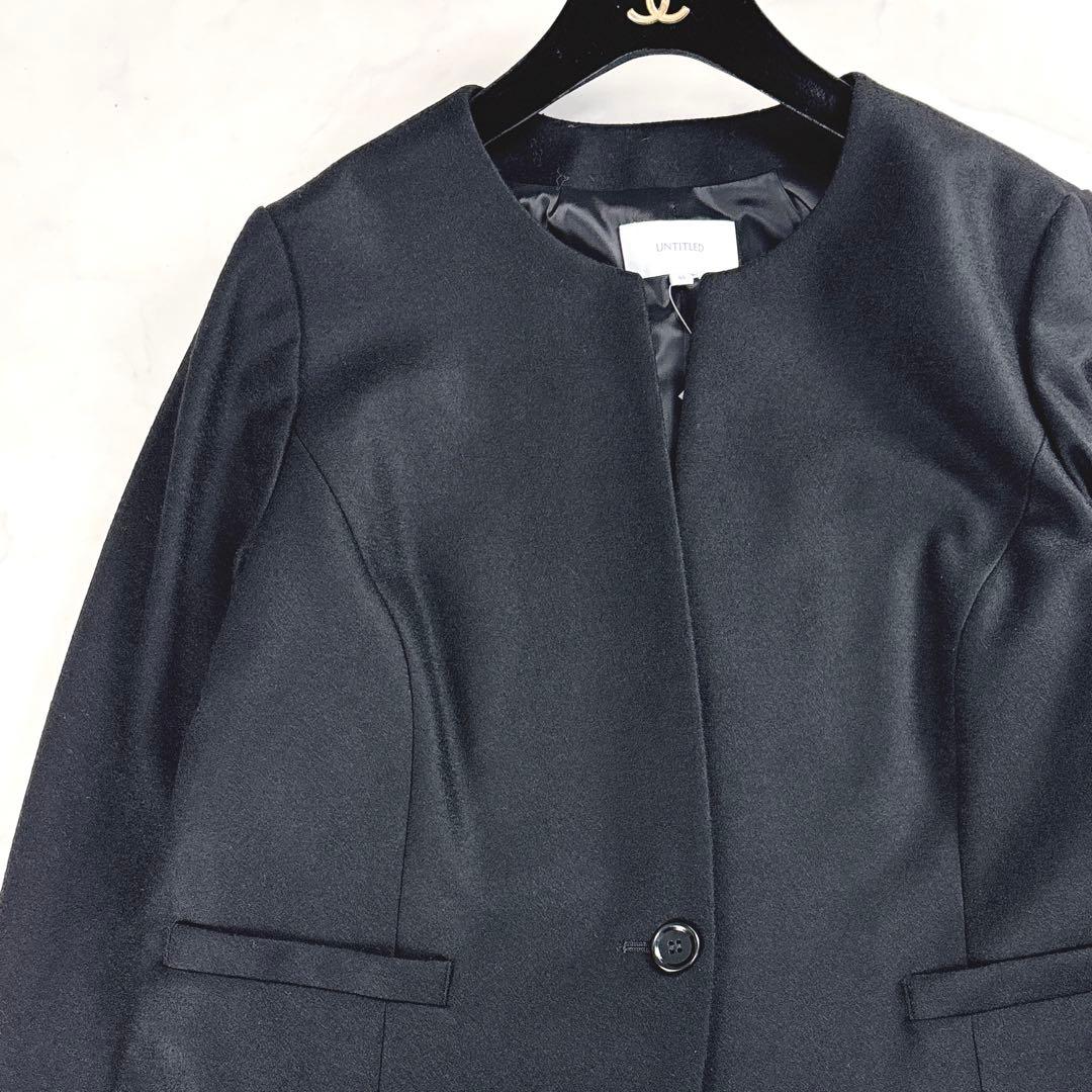 希少3XL 新品タグ付 未使用 アンタイトル ノーカラージャケット 高機能 黒