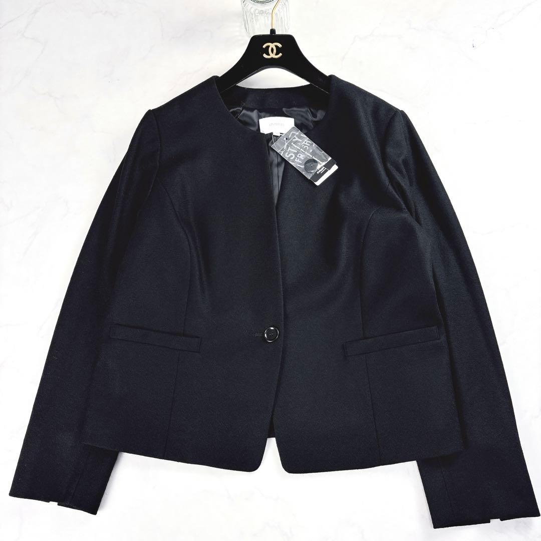 希少3XL 新品タグ付 未使用 アンタイトル ノーカラージャケット 高機能 黒