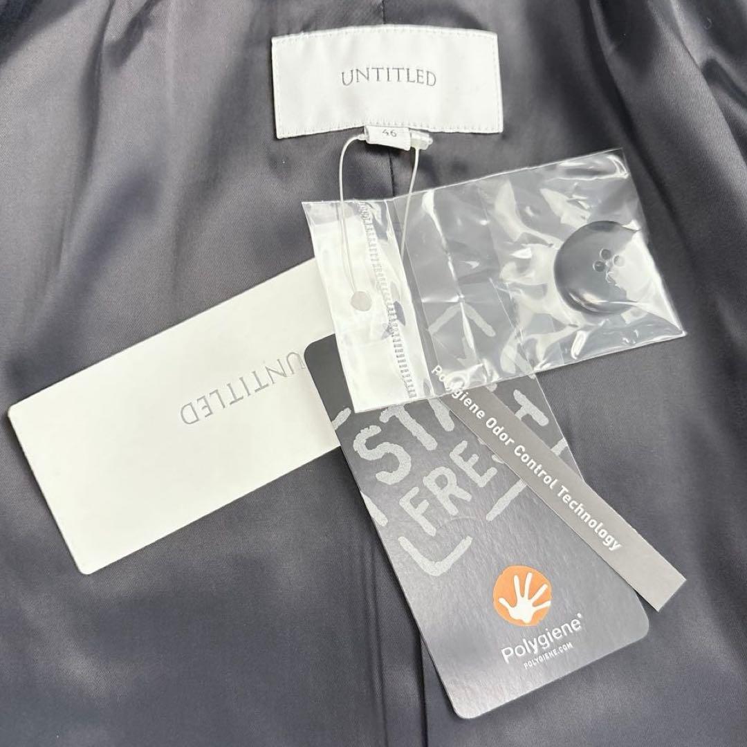 希少3XL 新品タグ付 未使用 アンタイトル ノーカラージャケット 高機能 黒