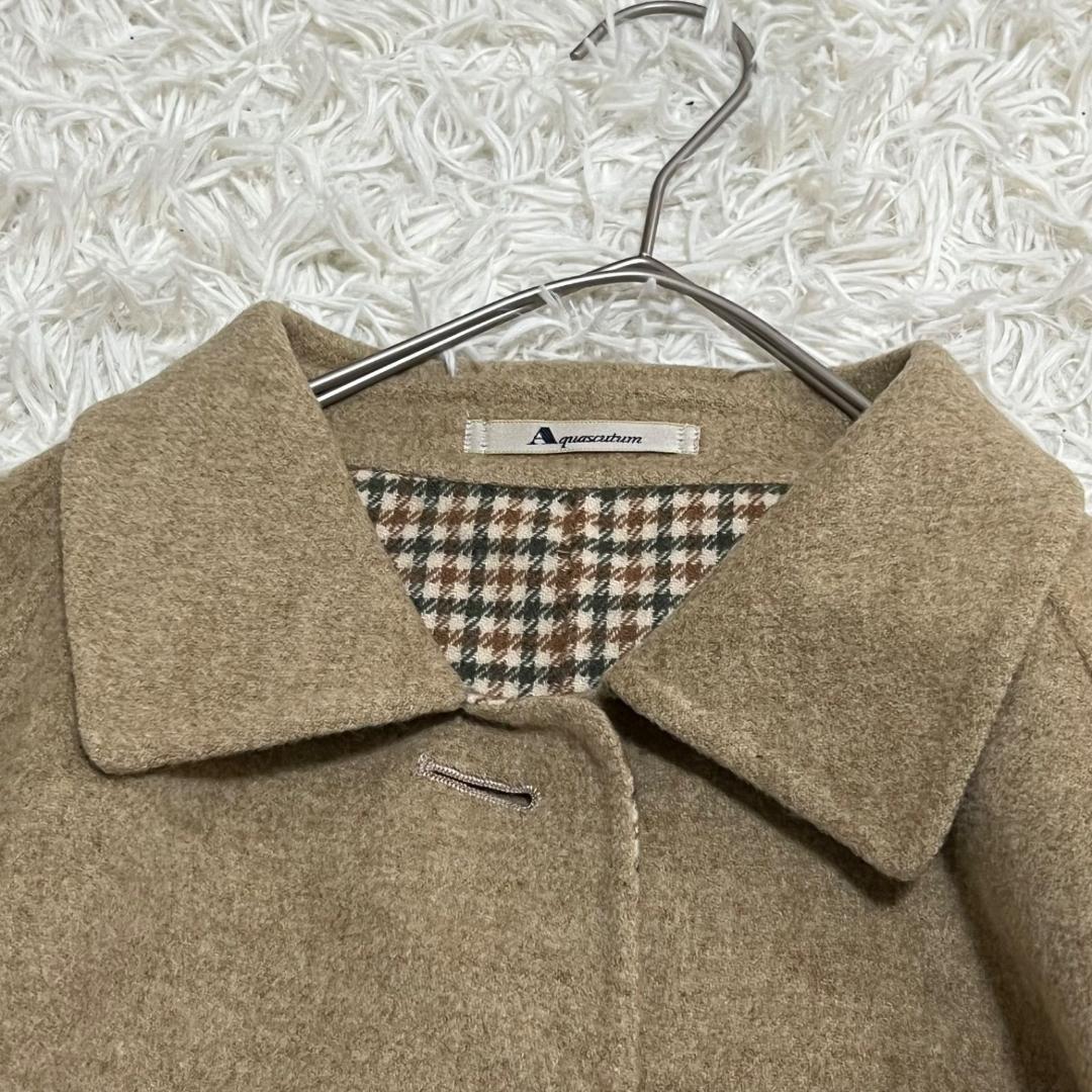 美品✨アクアスキュータム ウールカシミア リバーコート ベージュ ダブルフェイス