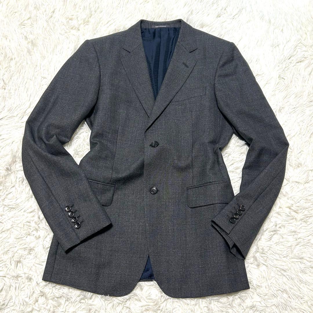 グッチ　スーツセットアップ　46R グレー系　裏地総柄　インターロッキング