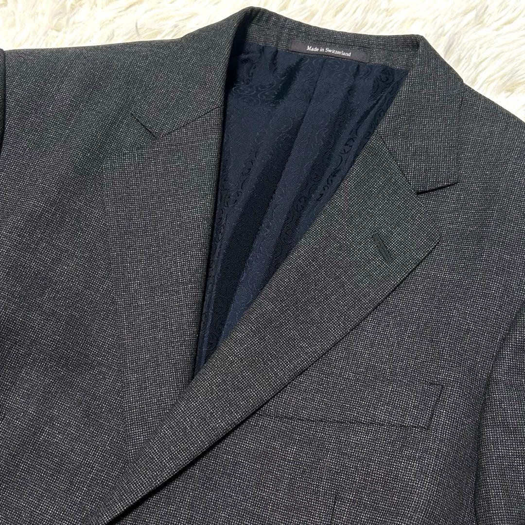 グッチ　スーツセットアップ　46R グレー系　裏地総柄　インターロッキング