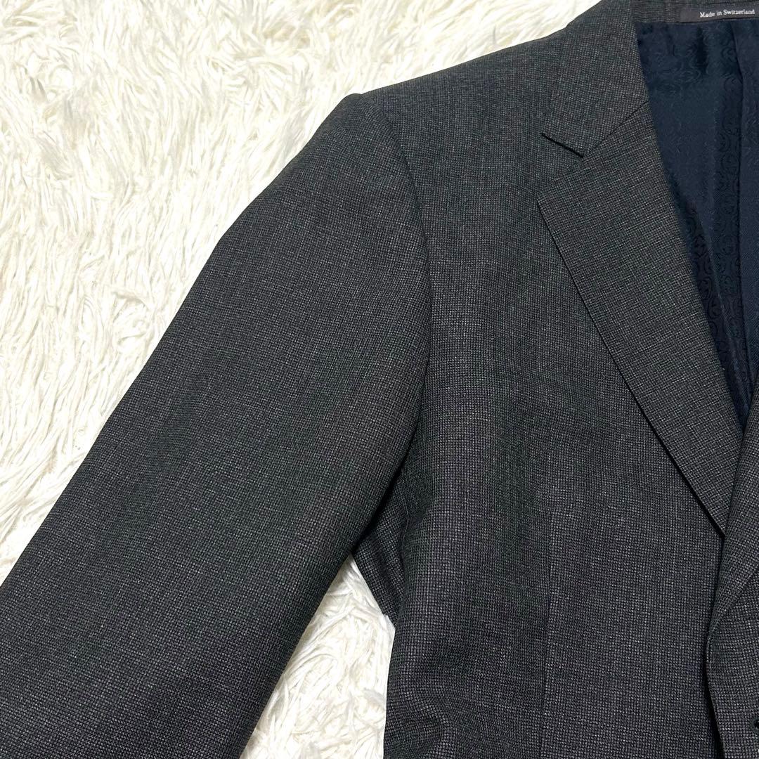 グッチ　スーツセットアップ　46R グレー系　裏地総柄　インターロッキング