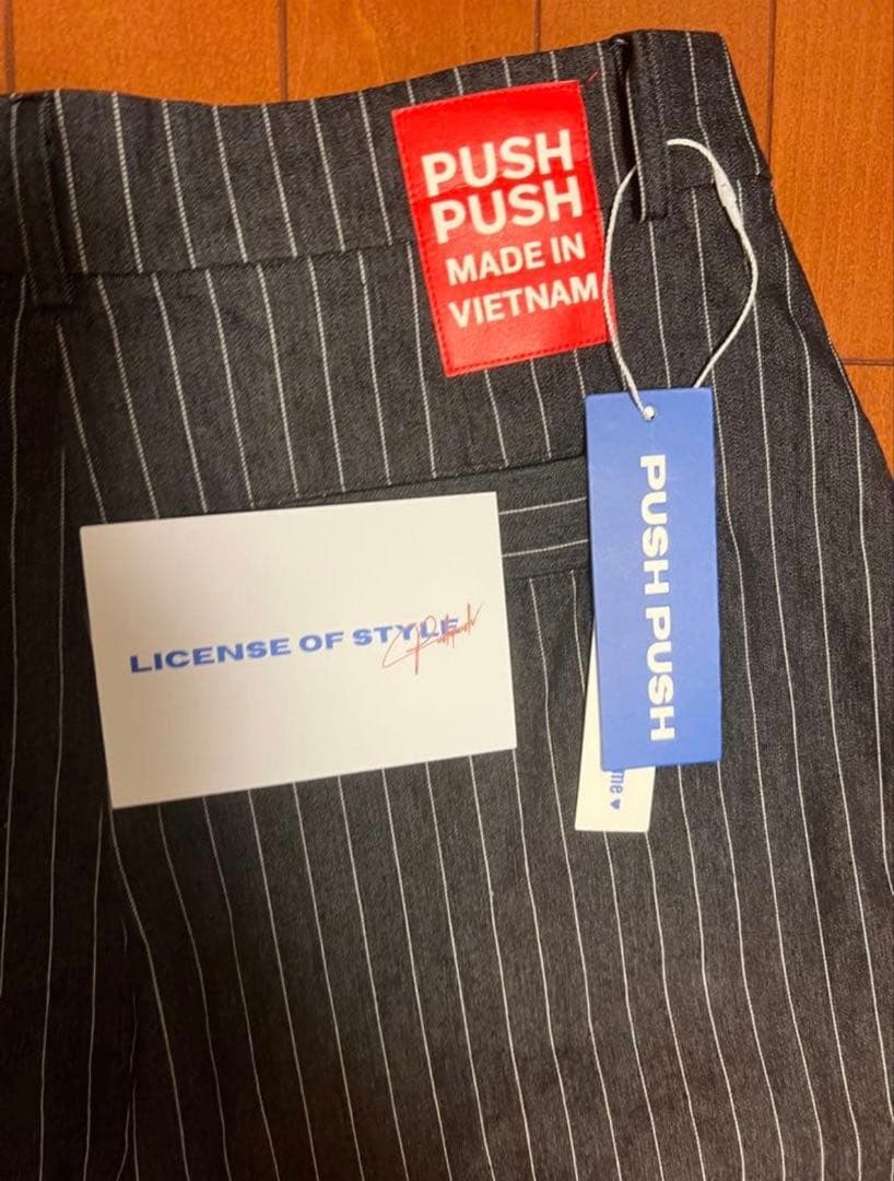 PUSH PUSH ストライプ ワイドパンツ Lサイズ