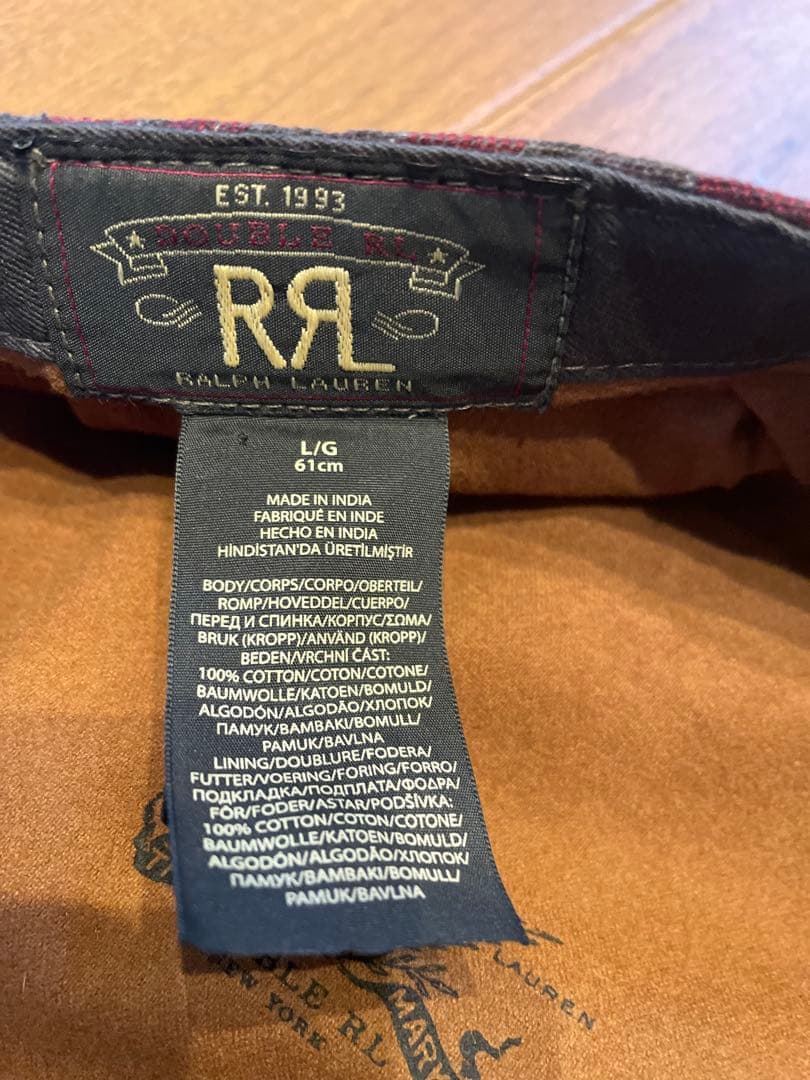 Ralph Lauren 赤黒チェック キャスケット サイズL/G（61㎝）