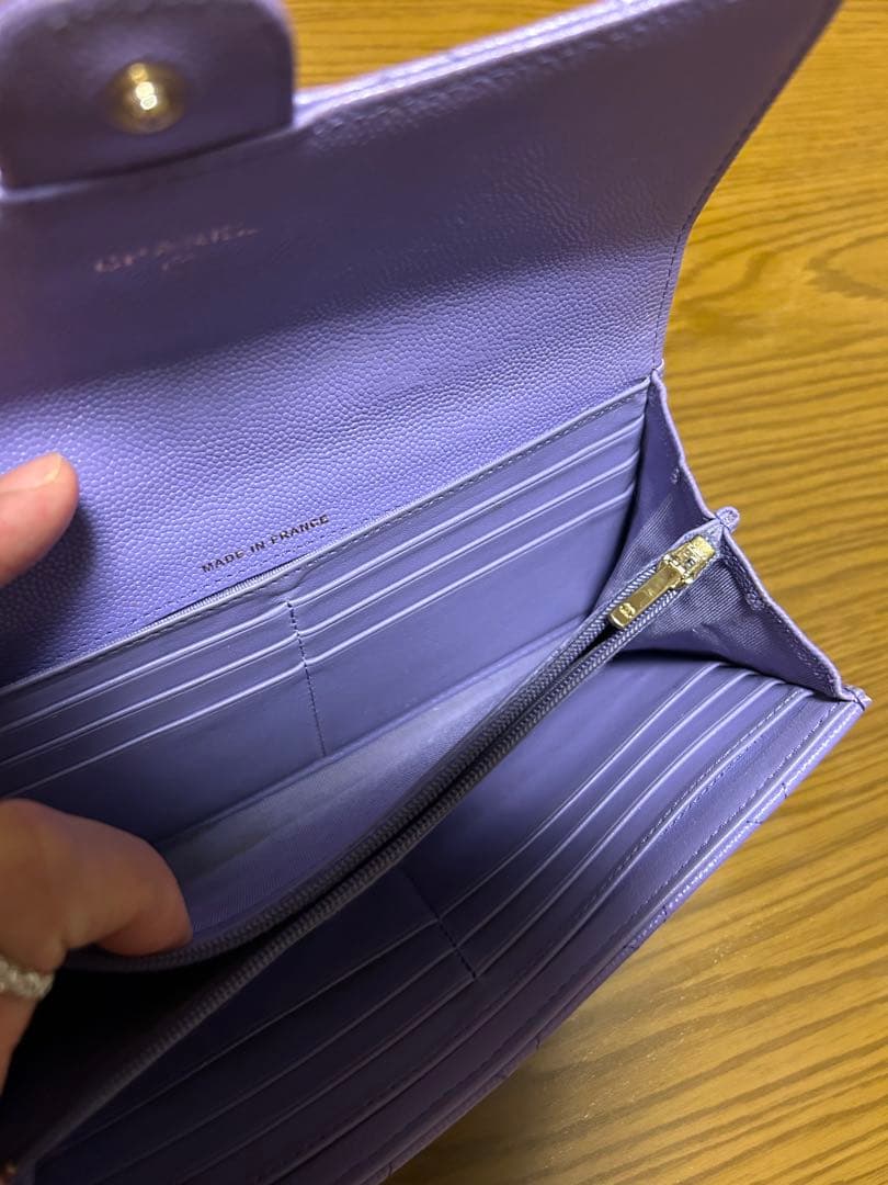 CHANEL パープル キルティング 長財布