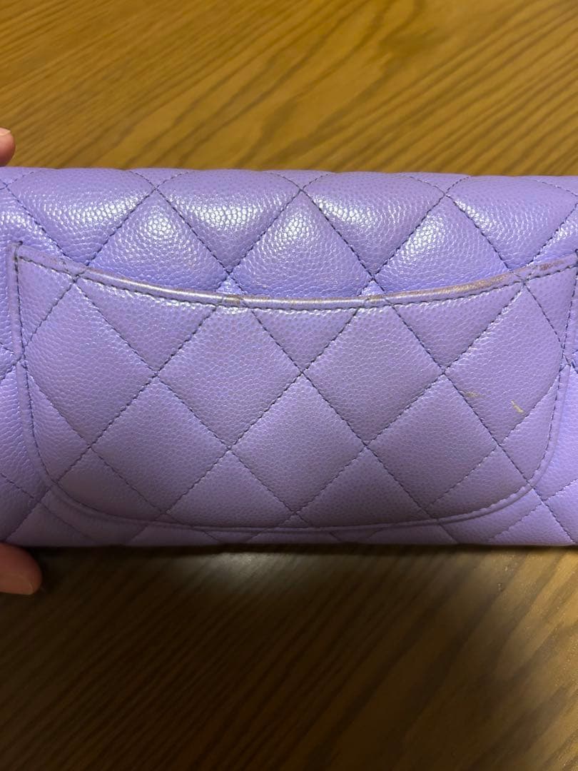 CHANEL パープル キルティング 長財布
