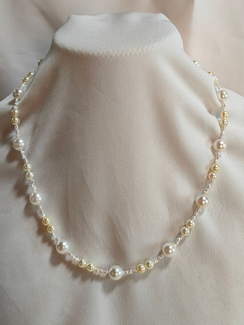 あこや真珠とあこやベビーパールとあこやケシパールのネックレス