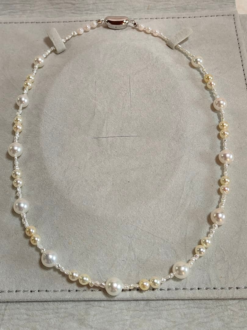 あこや真珠とあこやベビーパールとあこやケシパールのネックレス