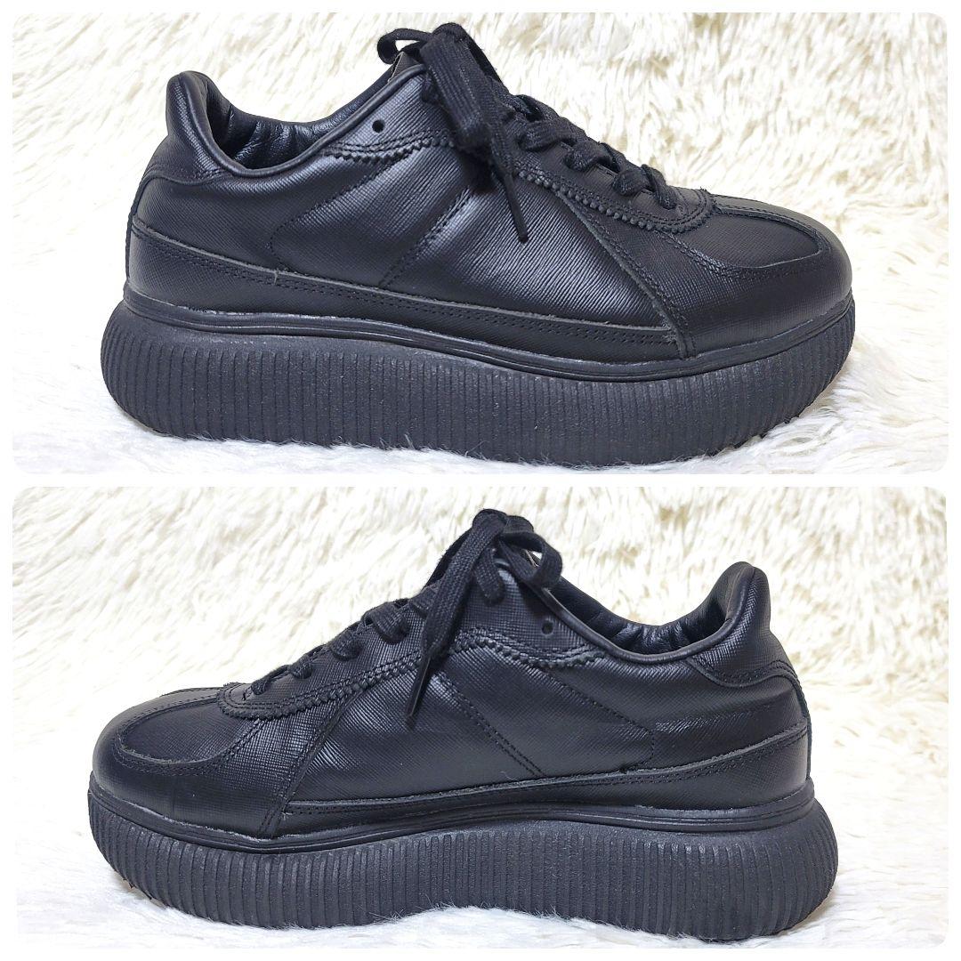 極美品❤️オニツカタイガー デレシティ オールブラック レザー 厚底 24