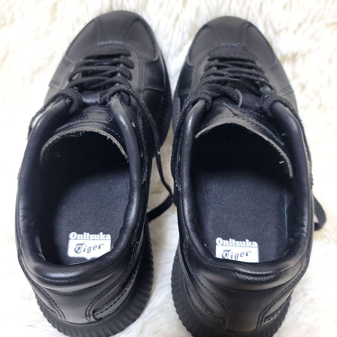 極美品❤️オニツカタイガー デレシティ オールブラック レザー 厚底 24