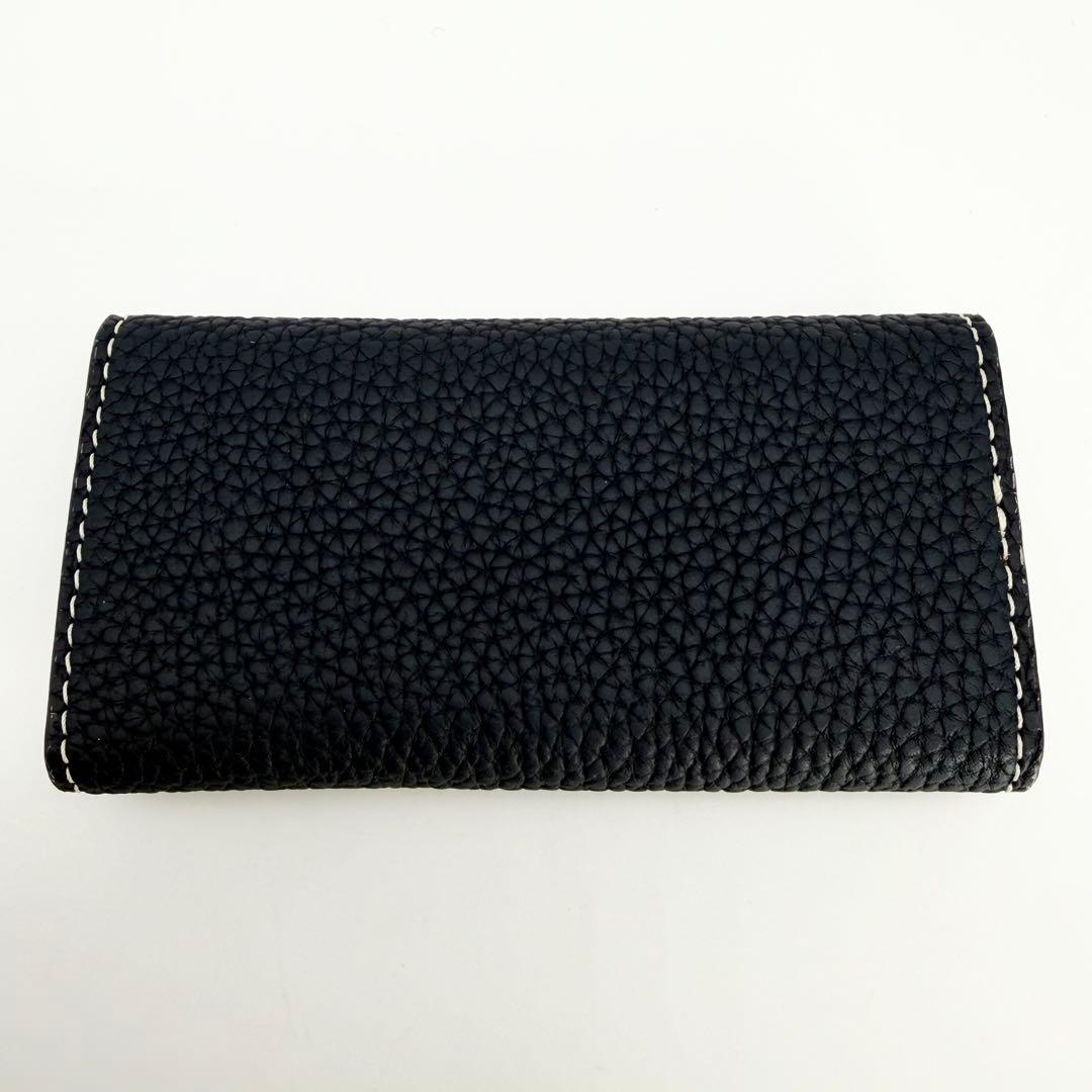 【極美品】希少限定色 ボナベンチュラ シュリンクレザーキーケース 紺 スリム