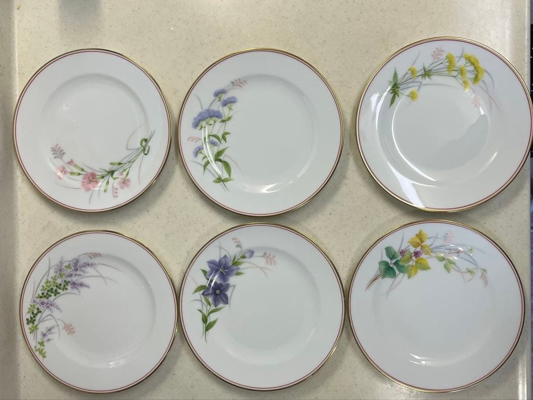 大倉陶園⭐️ケーキ皿⭐️Limited Edition⭐️ハンドペイント⭐️野の花⭐️6枚
