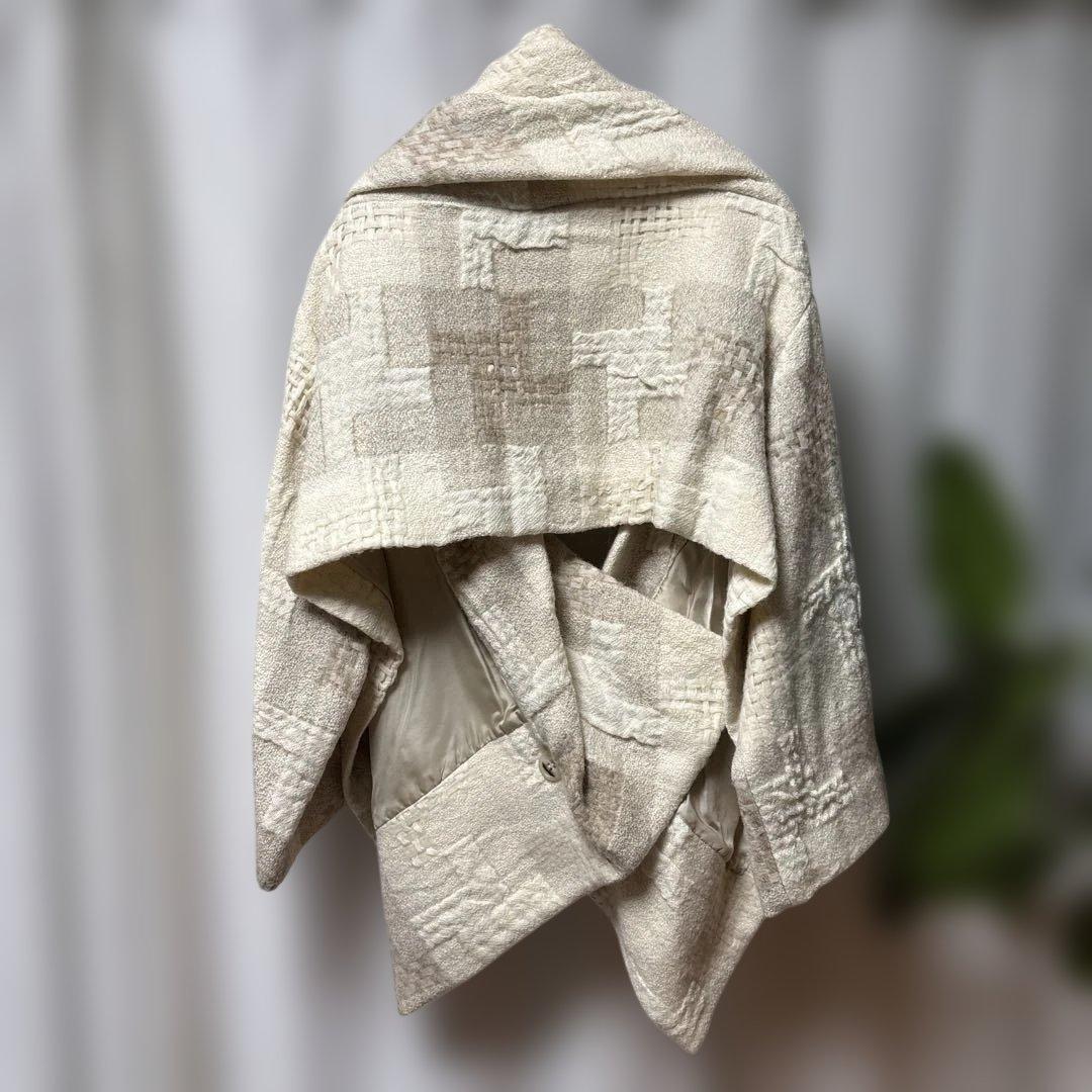 芽風 メフウ アシンメトリー ショートコート ボレロ アイボリー×ベージュ 38