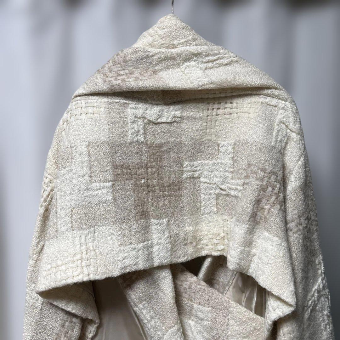 芽風 メフウ アシンメトリー ショートコート ボレロ アイボリー×ベージュ 38