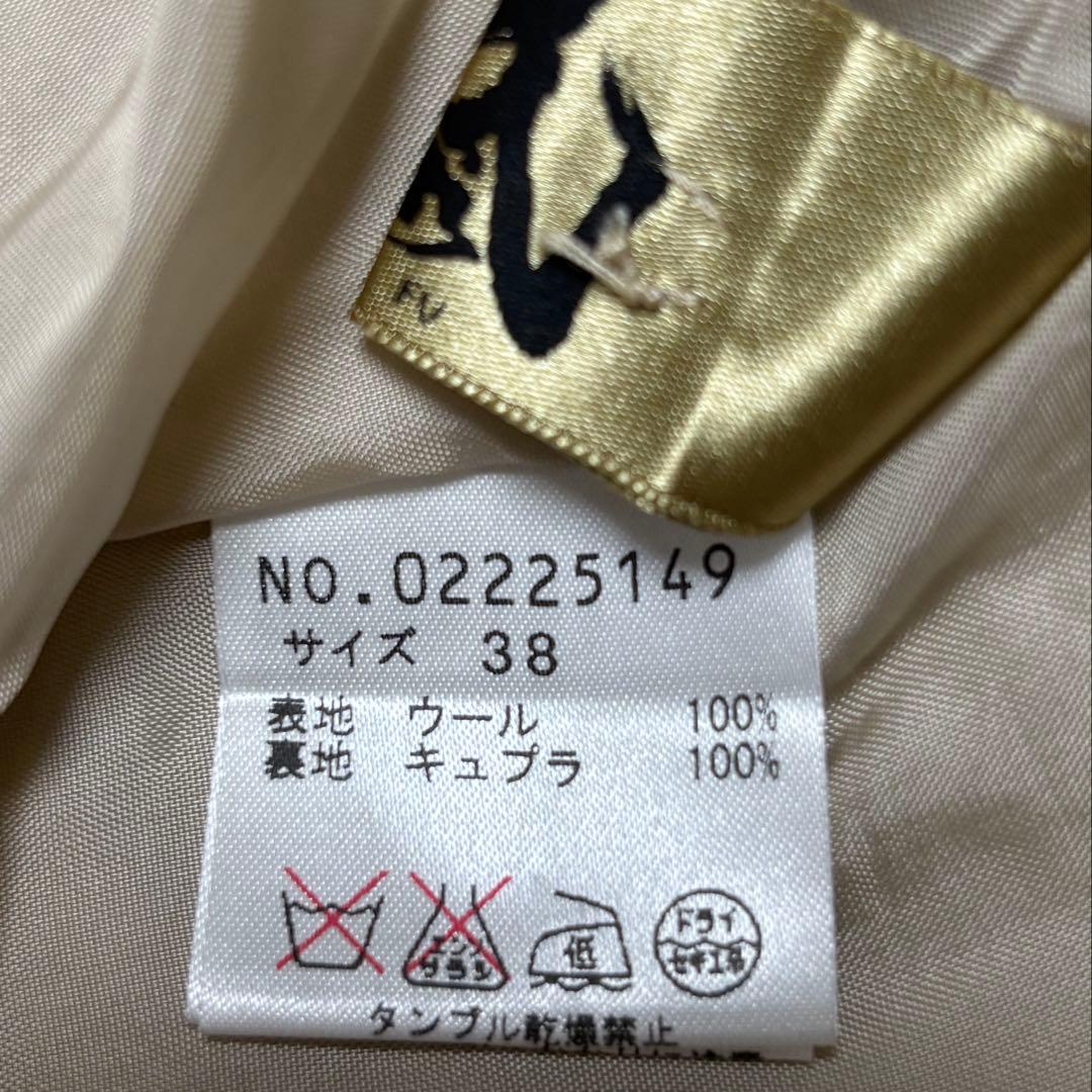 芽風 メフウ アシンメトリー ショートコート ボレロ アイボリー×ベージュ 38