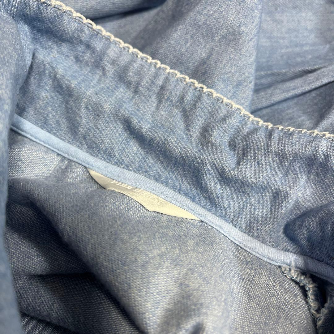 ピンクハウス　デニムはしごパッチワンピース　淡いブルー　白詰草