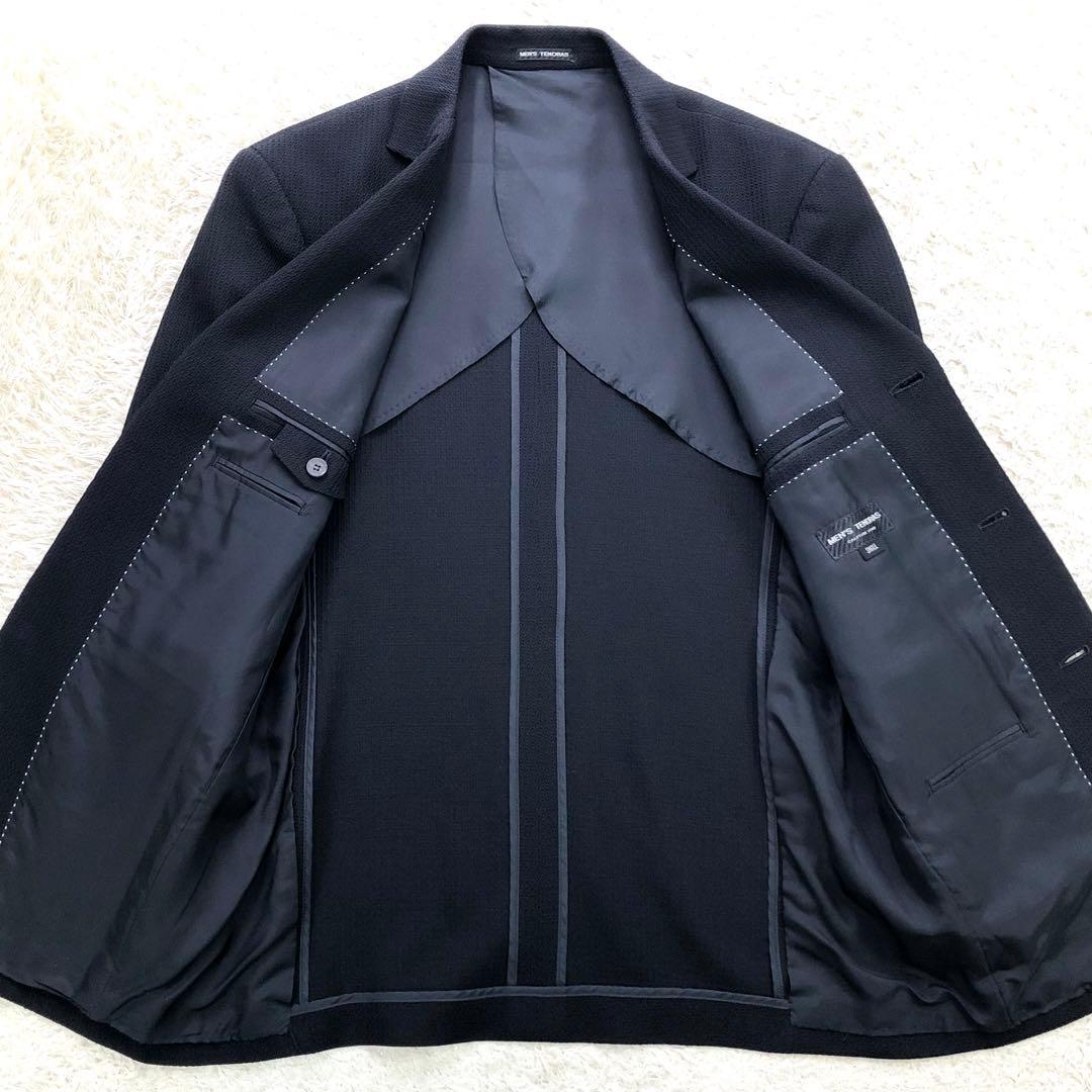 美品 メンズティノラス 3ピース スーツ セットアップ Sサイズ 凹凸 黒