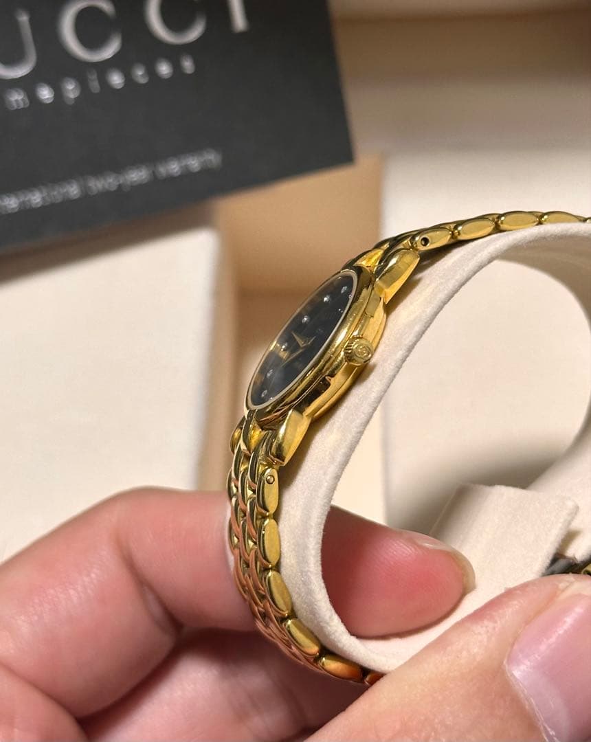 稼動 希少 GUCCI 腕時計 3400L レディース ゴールド 12Pダイヤ