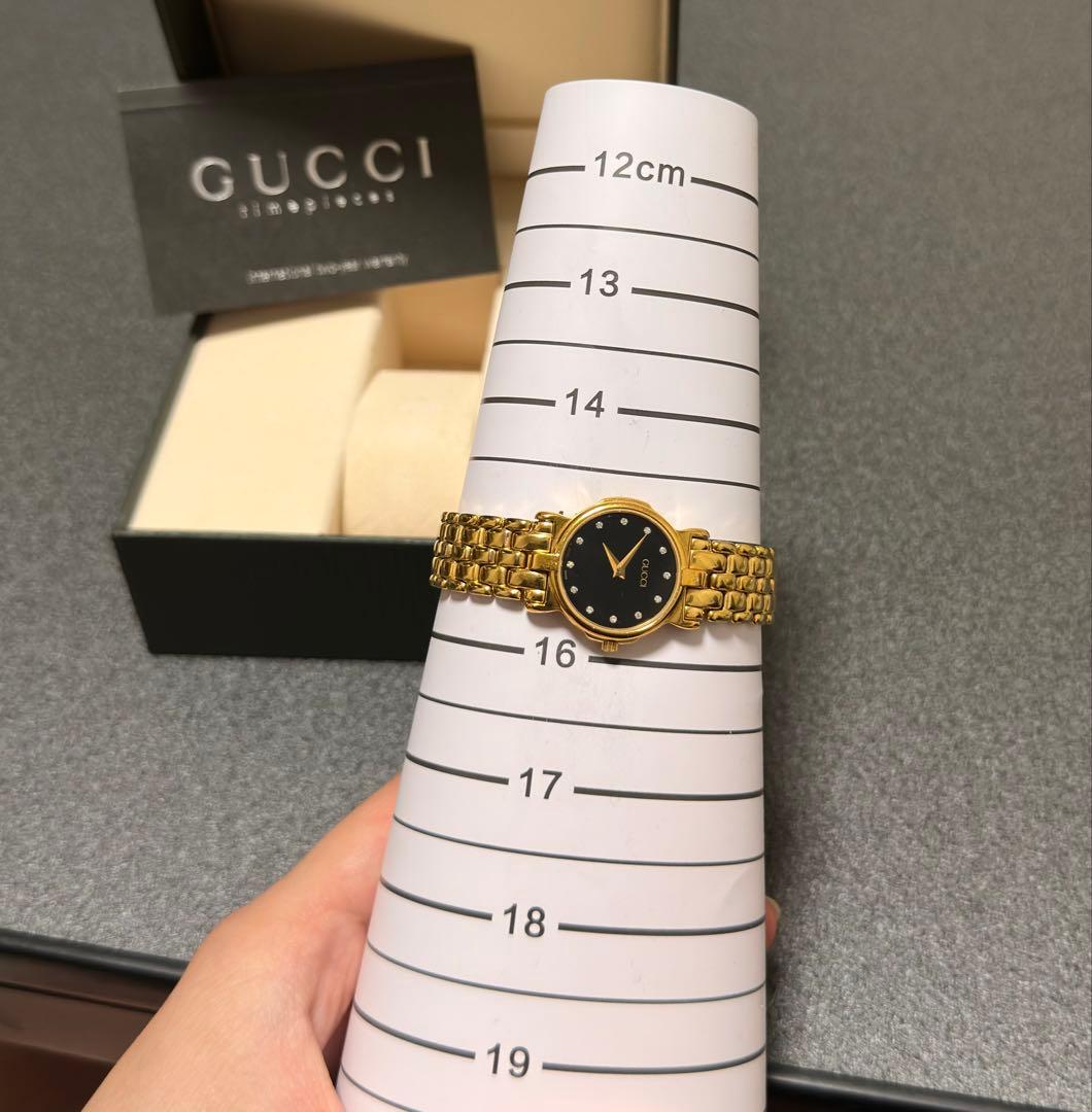 稼動 希少 GUCCI 腕時計 3400L レディース ゴールド 12Pダイヤ
