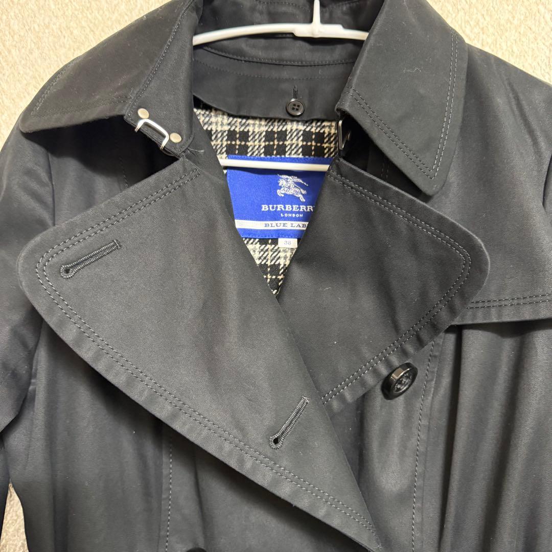 極美品✨️ BURBERRY トレンチコート 女優襟 黒 ベルト ダブルボタン