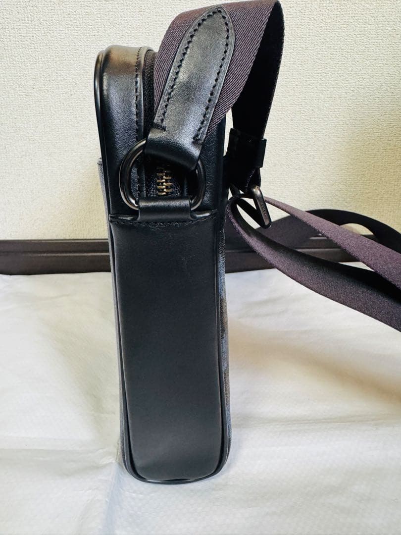 COACH 41 ショルダーバッグ メンズ ブラック チェック柄