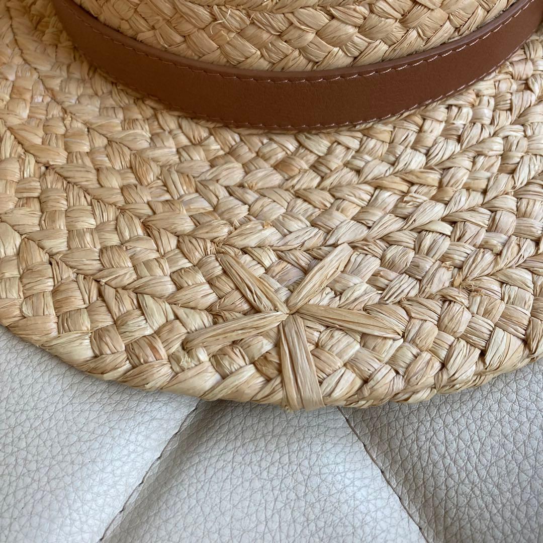 ヘレンカミンスキー ラフィアハット カンカン帽 キャサリン ストローハット 茶色