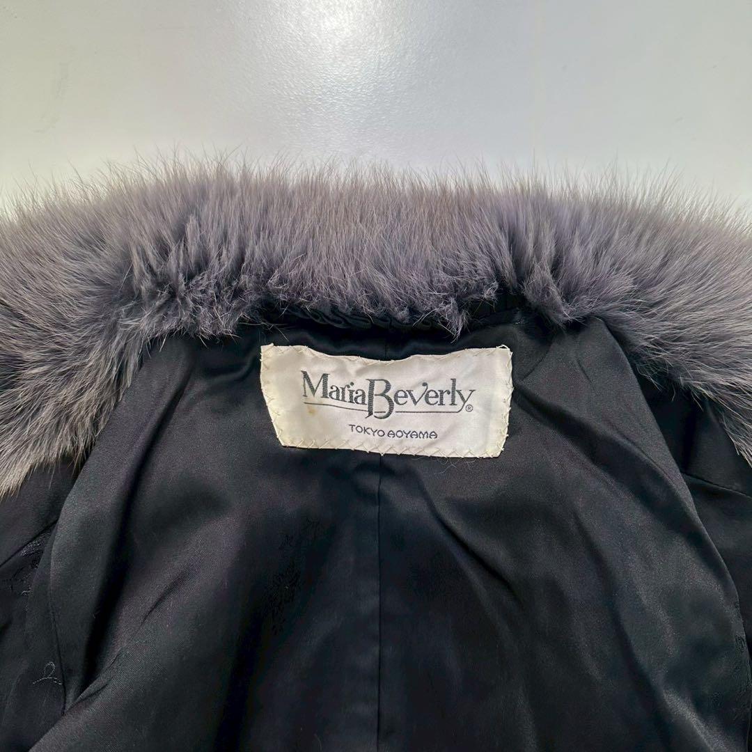 ふわふわ◎ブルーフォックス ファーコート グレー 染め 本毛皮　青狐　レディース