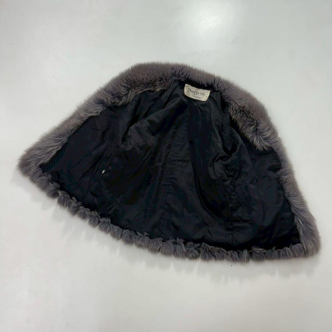 ふわふわ◎ブルーフォックス ファーコート グレー 染め 本毛皮　青狐　レディース