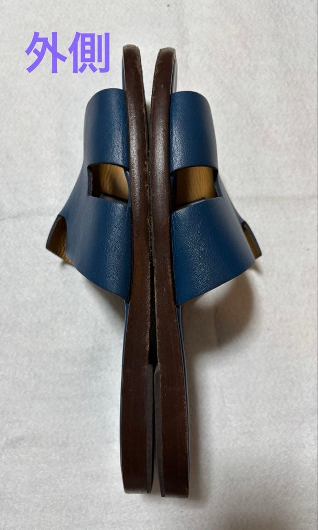 値下げ　HERMES エルメス イズミール メンズサンダル ネイビー 紺