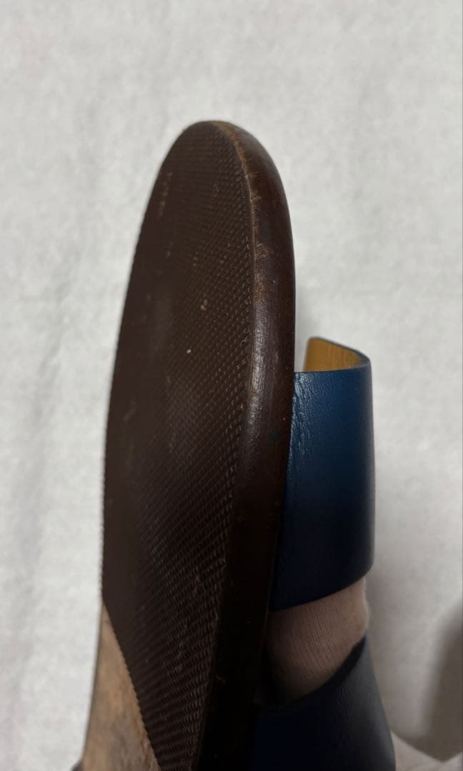 値下げ　HERMES エルメス イズミール メンズサンダル ネイビー 紺