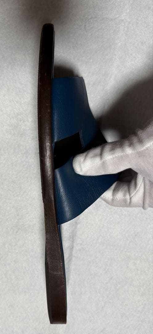 値下げ　HERMES エルメス イズミール メンズサンダル ネイビー 紺