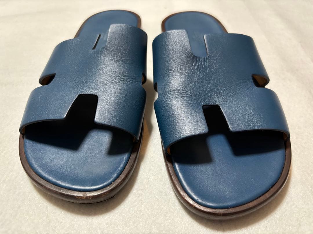 値下げ　HERMES エルメス イズミール メンズサンダル ネイビー 紺