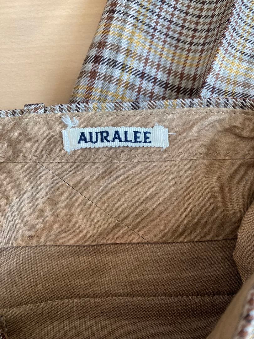 AURALEE スラックス スリムフィット チェック柄 オーラリー