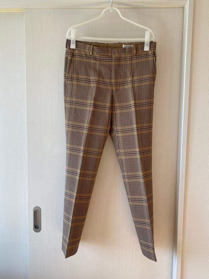 AURALEE スラックス スリムフィット チェック柄 オーラリー