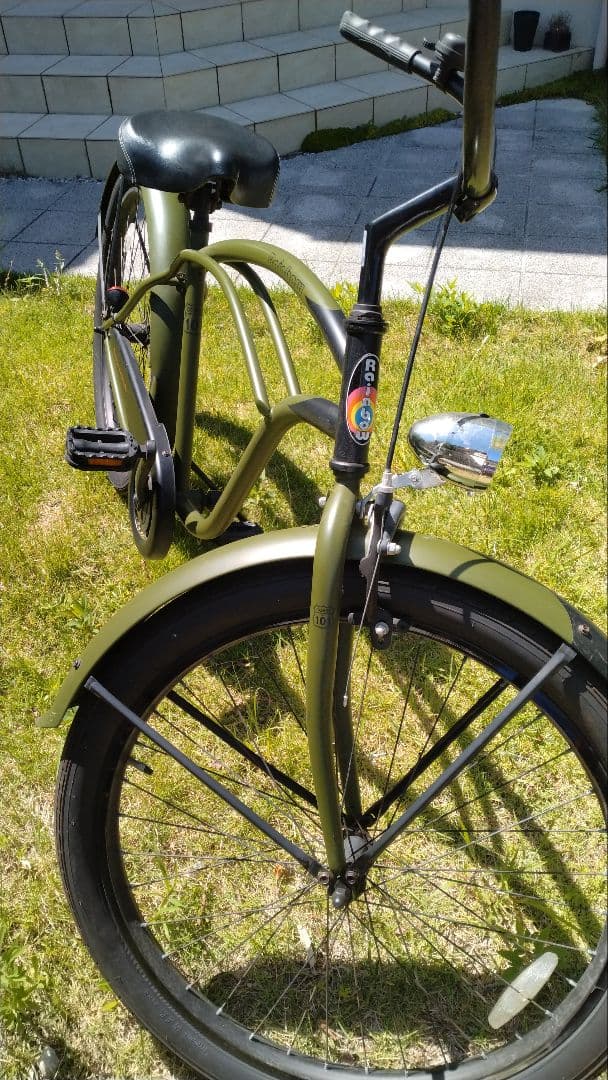 ビーチクルーザー26インチ　Rainbow　オリーブグリーン