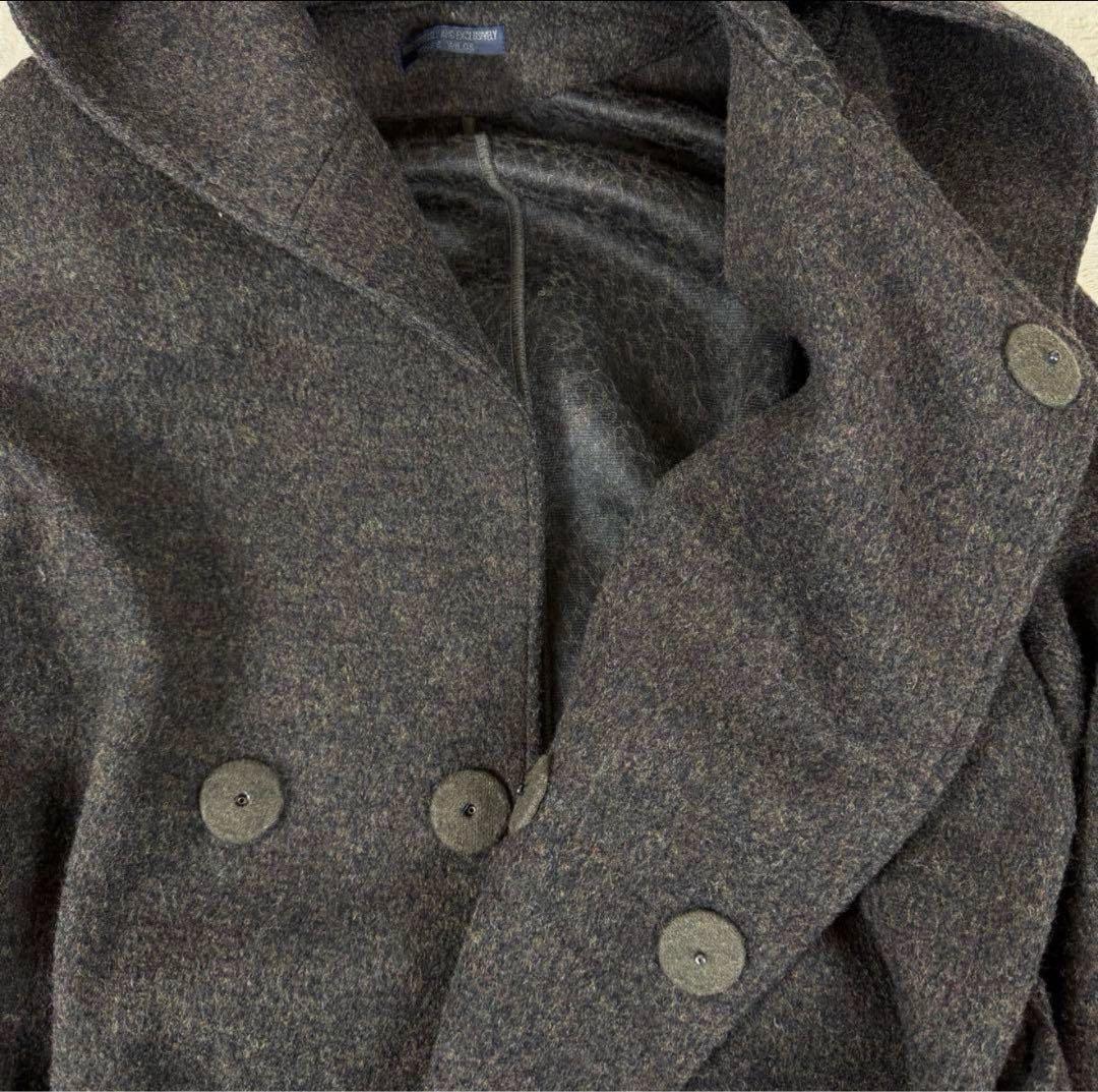 REGULATION yohji yamamoto ウールフーデッドロングコート