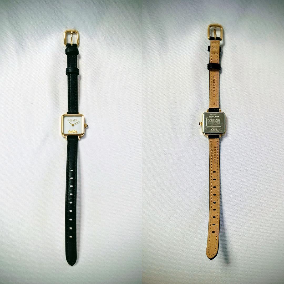 美品 COACHコーチ レディース腕時計ホワイト クリスタル キュート レトロ感