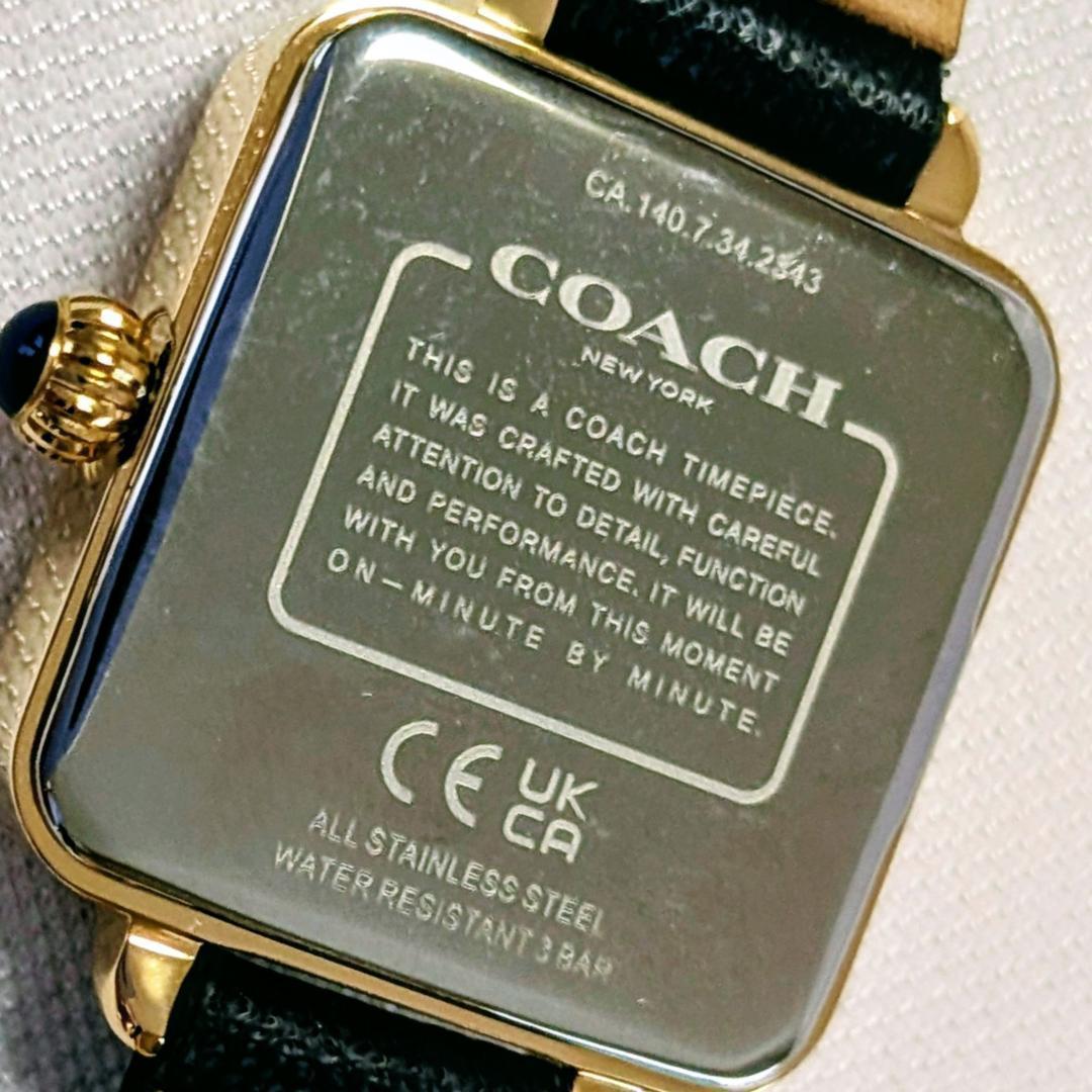 美品 COACHコーチ レディース腕時計ホワイト クリスタル キュート レトロ感