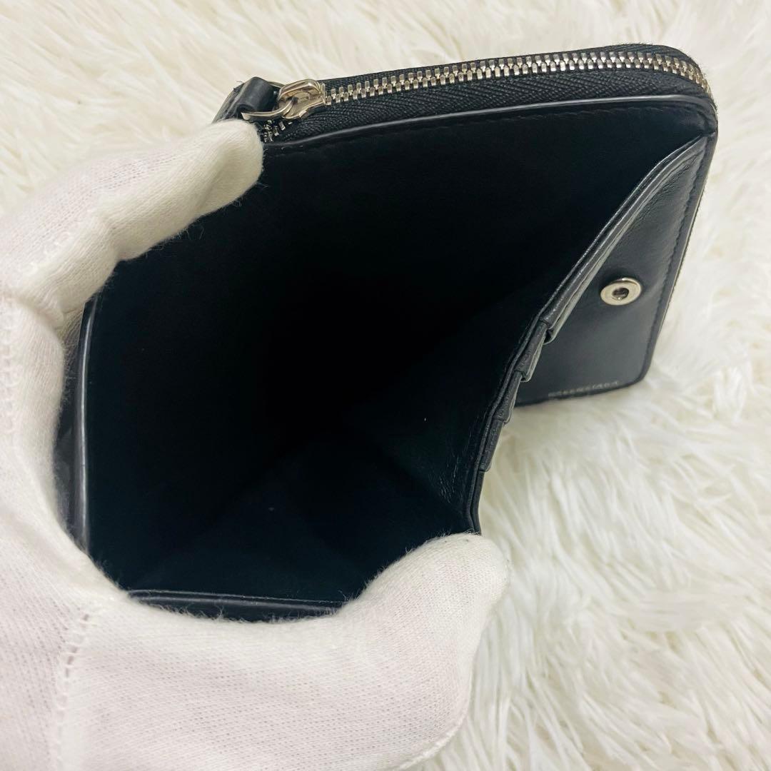 極美✨バレンシアガ 二つ折り財布 ビルフォード エブリデイ レザー ブラック