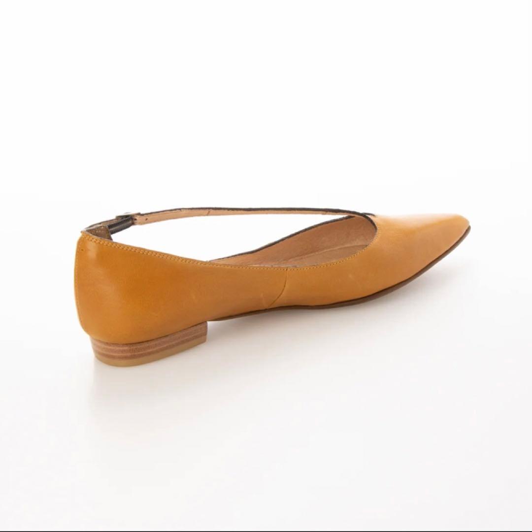 ラボキゴシワークス　ポインテッドトゥシューズ　キャメル