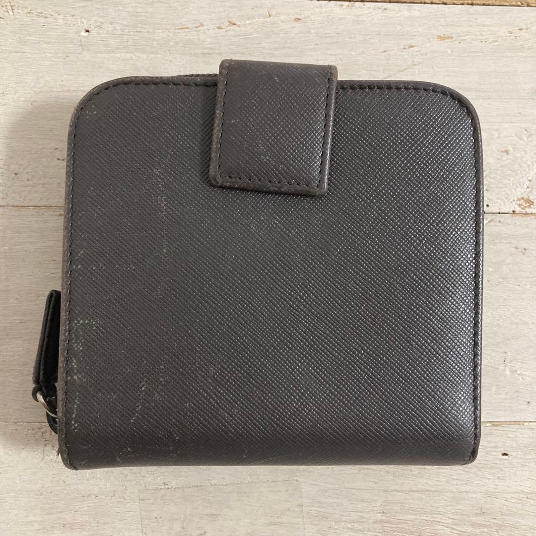PRADA プラダ 折り財布 サフィアーノ ラウンドファスナー ダークブラウン